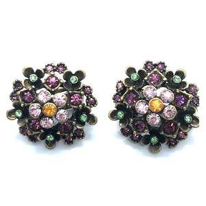 LaVintage Antique Gold Brass Earring Set